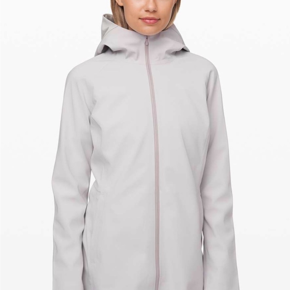 Lululemon Athletica Women's Soft Gray Glyde Along Softshell Fleece Lined Coat